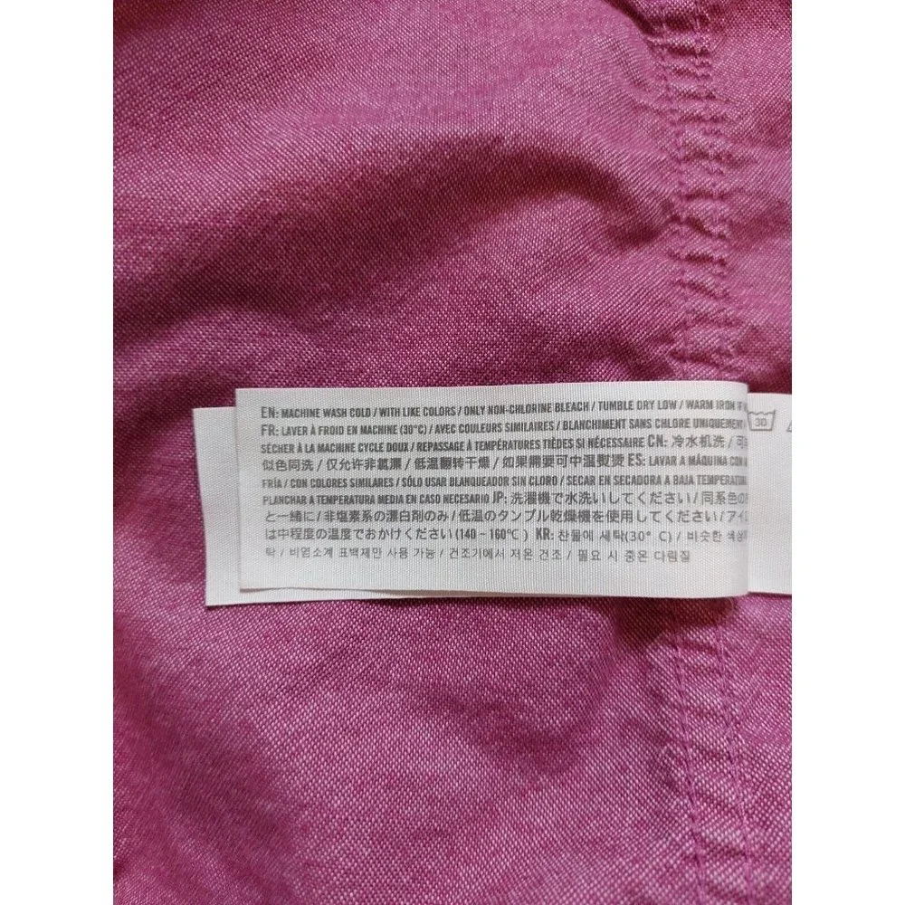 Hollister Mens Large Button Up Shirt Epic Flex Stretch LS Classic Fit Mauve Pink